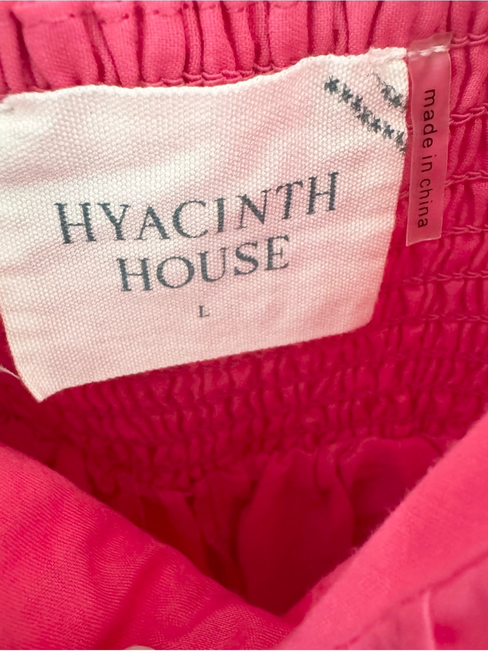 Hyacinth House Tuckernuck Fuchsia Puff Sleeve Smocked Babydoll Mini Dress L - Picture 4 of 6